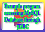 Example program accessing MySQL Database through JDBC